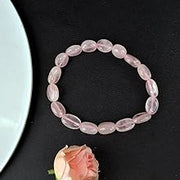 Rose Quartz Diamond Cut Bracelet - 8mm Beads for Reiki Healing - BrahmatellsStore