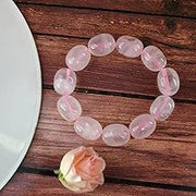 Rose Quartz Diamond Cut Bracelet - 8mm Beads for Reiki Healing - BrahmatellsStore