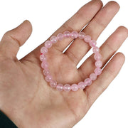 Rose Quartz Diamond Cut Bracelet - 8mm Beads for Reiki Healing - BrahmatellsStore
