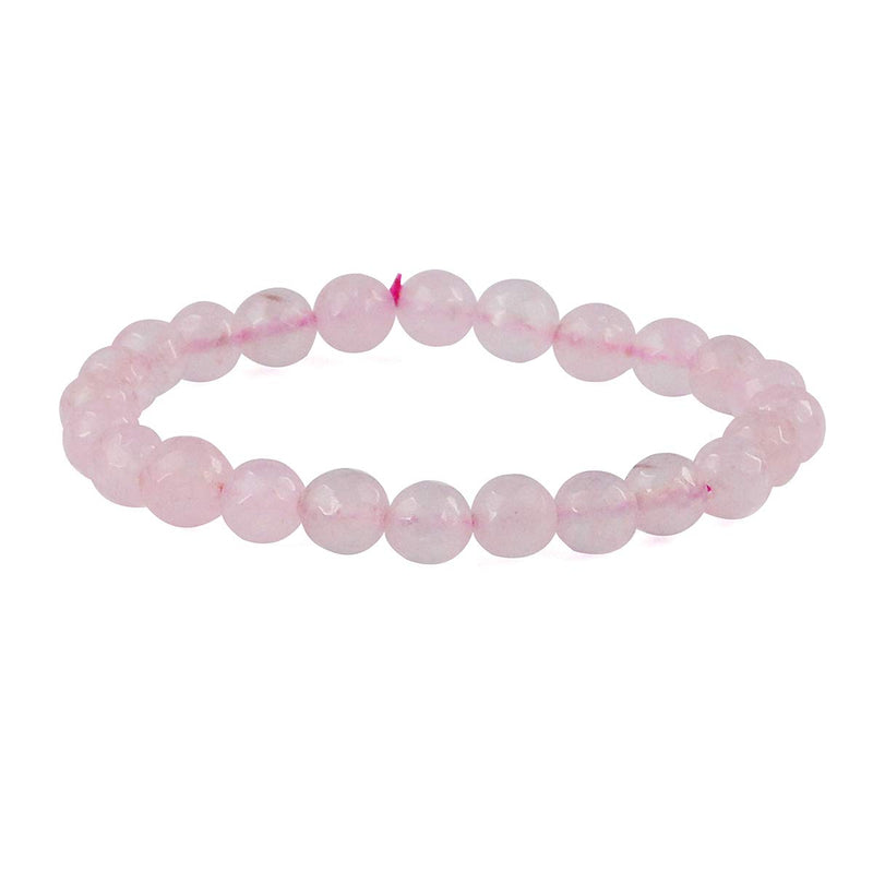 Rose Quartz Diamond Cut Bracelet - 8mm Beads for Reiki Healing - BrahmatellsStore