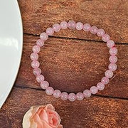 Rose Quartz Diamond Cut Bracelet - 8mm Beads for Reiki Healing - BrahmatellsStore