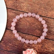 Rose Quartz Diamond Cut Bracelet - 8mm Beads for Reiki Healing - BrahmatellsStore