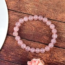 Rose Quartz Diamond Cut Bracelet - 8mm Beads for Reiki Healing - BrahmatellsStore
