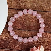 Rose Quartz Diamond Cut Bracelet - 8mm Beads for Reiki Healing - BrahmatellsStore