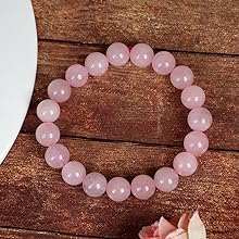 Rose Quartz Diamond Cut Bracelet - 8mm Beads for Reiki Healing - BrahmatellsStore