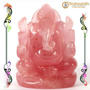 Rose Quartz Ganesha Idol for Love & Prosperity | Brahmatells - BrahmatellsStore