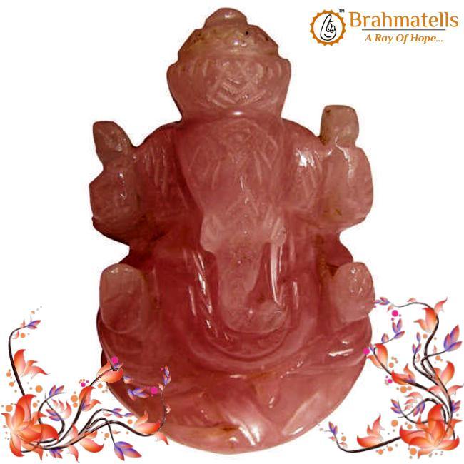Rose Quartz Ganesha Idol for Love & Prosperity | Brahmatells - BrahmatellsStore