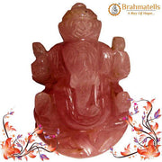 Rose Quartz Ganesha Idol for Love & Prosperity | Brahmatells - BrahmatellsStore
