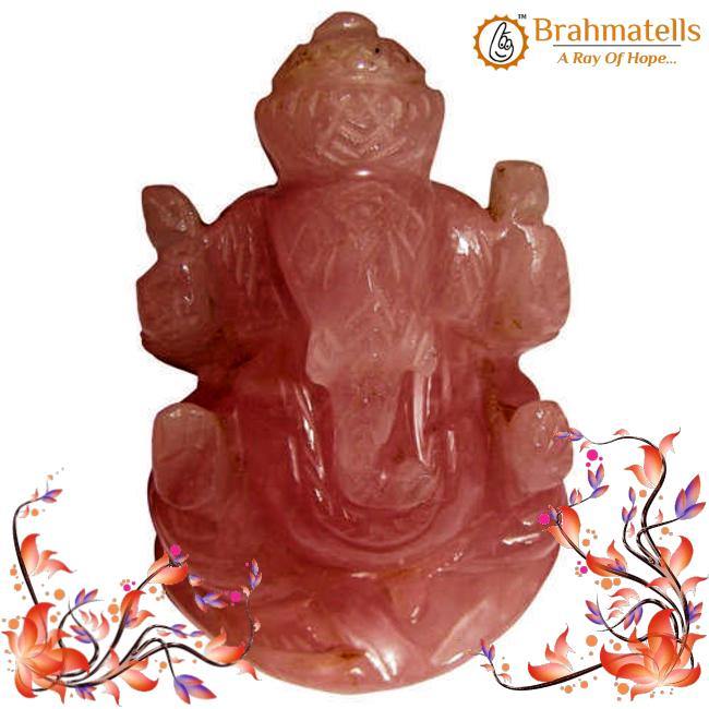 Rose Quartz Ganesha Idol for Love & Prosperity | Brahmatells - BrahmatellsStore