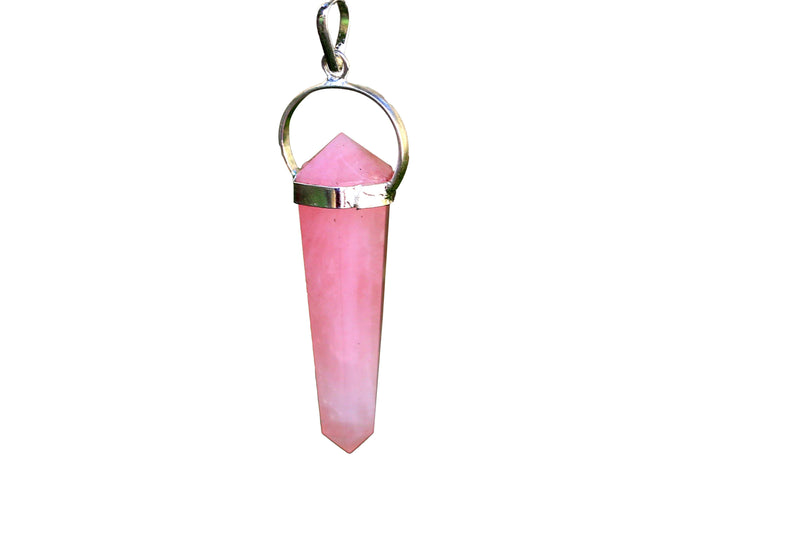 Rose Quartz Pencil Double Side Pendant - BrahmatellsStore