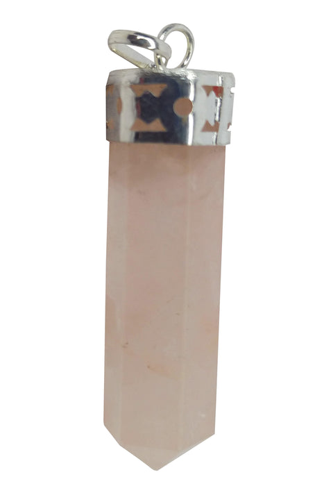 Rose Quartz Pencil Pendant - BrahmatellsStore