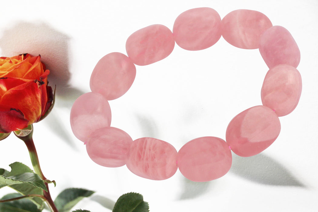 Rose Quartz Tumble Bracelet (Love Bracelet) - BrahmatellsStore