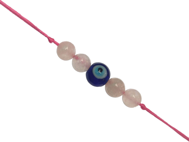 Rose Quartz With Evil Eye Protection - BrahmatellsStore