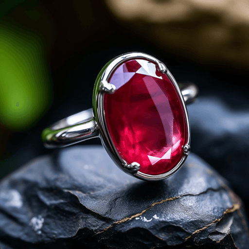 Ruby Manak Oval Berry-Red Silver Ring | Brahmatells Astro Collection - BrahmatellsStore