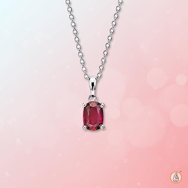 Ruby Manak Oval Cushion Pendant - Radiant Sun Energy | Brahmatells - BrahmatellsStore