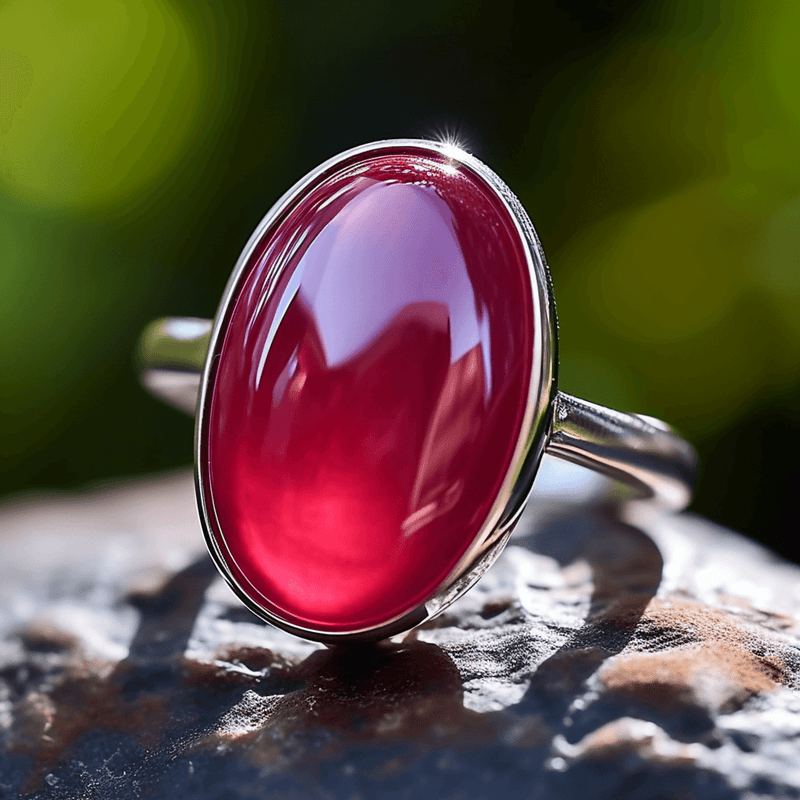 Ruby Manak Oval Light-Red Ring | Brahmatells Astrological Collection - BrahmatellsStore