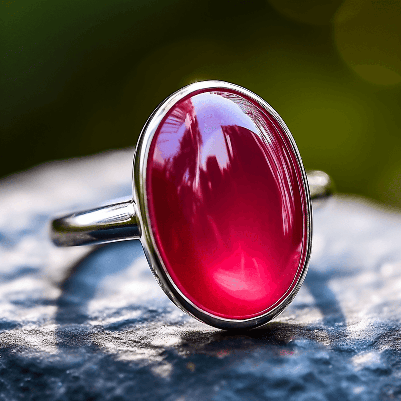 Ruby Manak Oval Light-Red Ring | Brahmatells Astrological Collection - BrahmatellsStore