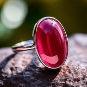 Ruby Manak Oval Light-Red Ring | Brahmatells Astrological Collection - BrahmatellsStore