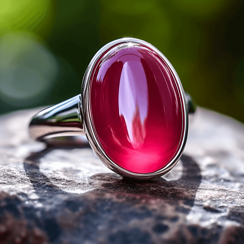 Ruby Manak Oval Light-Red Ring | Brahmatells Astrological Collection - BrahmatellsStore