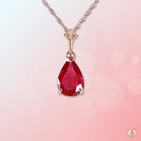 Ruby Manak Pear-Drop Rose Pendant - Radiate Success | Brahmatells - BrahmatellsStore