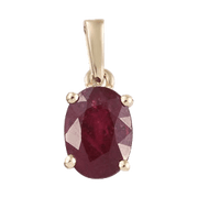 Ruby Manak Wine-Red Oval Pendant - Radiate with Sun's Energy | Brahmatells - BrahmatellsStore