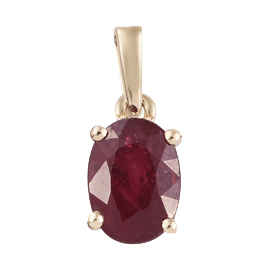 Ruby Manak Wine-Red Oval Pendant - Radiate with Sun's Energy | Brahmatells - BrahmatellsStore