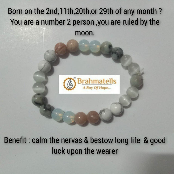 Ruling Number 2 Moon-Inspired Bracelet - Serenity & Luck | Brahmatells - BrahmatellsStore