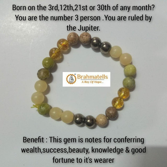 Ruling Number 3 Jupiter-Inspired Bracelet - Prosperity & Wisdom | Brahmatells - BrahmatellsStore