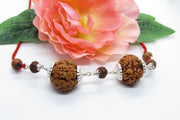 Sagittarius Special 5 Mukhi Rudraksha Beads with Silver Capping | Brahmatells - BrahmatellsStore