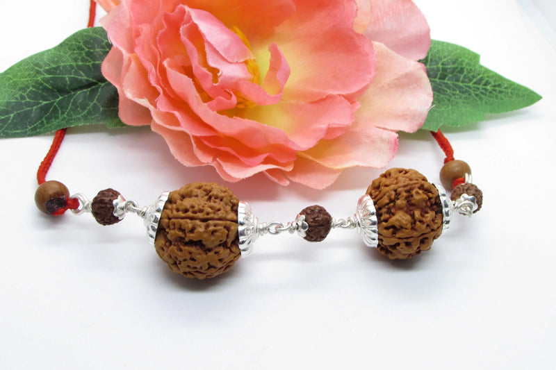 Sagittarius Special 5 Mukhi Rudraksha Beads with Silver Capping | Brahmatells - BrahmatellsStore