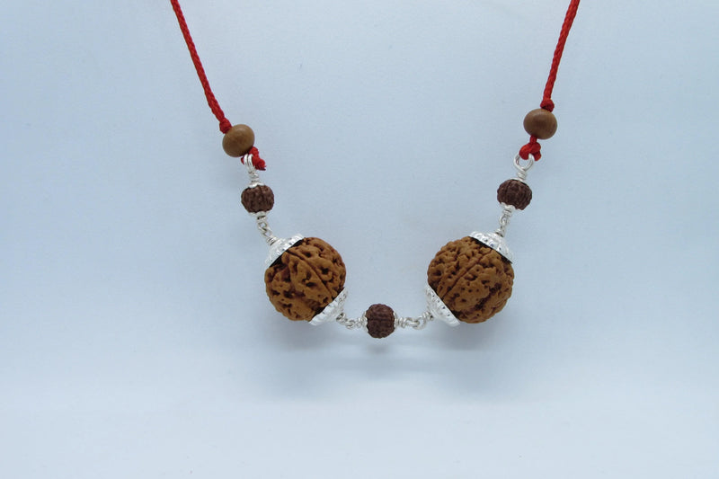 Sagittarius Special 5 Mukhi Rudraksha Beads with Silver Capping | Brahmatells - BrahmatellsStore