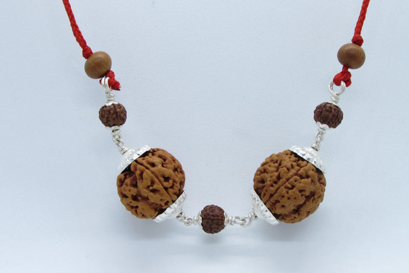 Sagittarius Special 5 Mukhi Rudraksha Beads with Silver Capping | Brahmatells - BrahmatellsStore