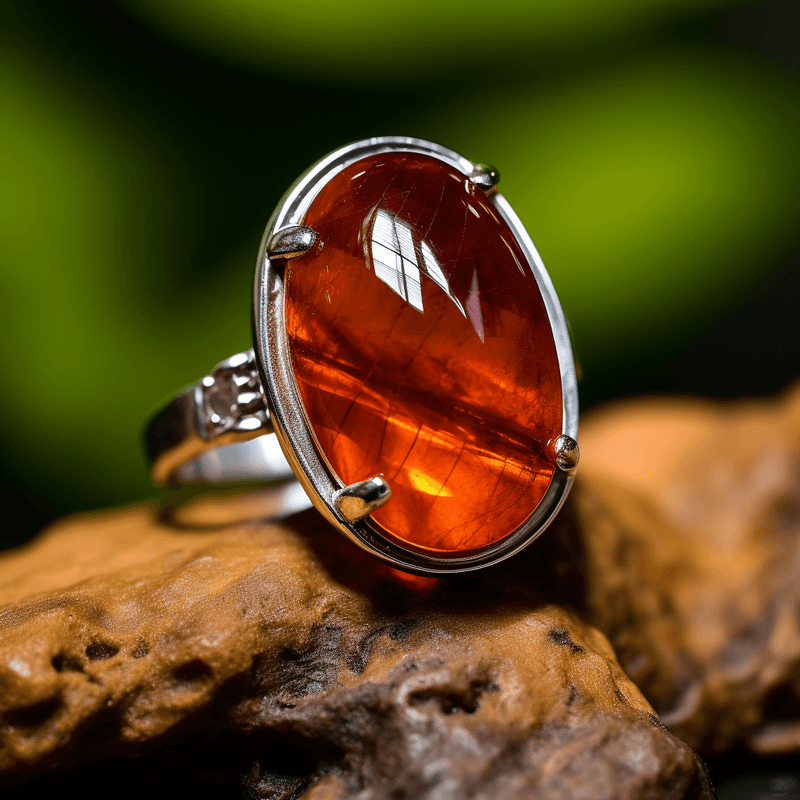 Saturn-Inspired Gomed Cushion Dark Brown Ring | Brahmatells Astro Collection - BrahmatellsStore