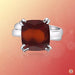 Saturn-Inspired Gomed Cushion Dark Brown Ring | Brahmatells Astro Collection - BrahmatellsStore