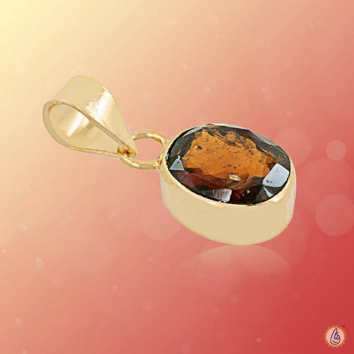 Saturn's Hessonite Gomed Oval Pendant - Timeless Astrological Charm | Brahmatells - BrahmatellsStore