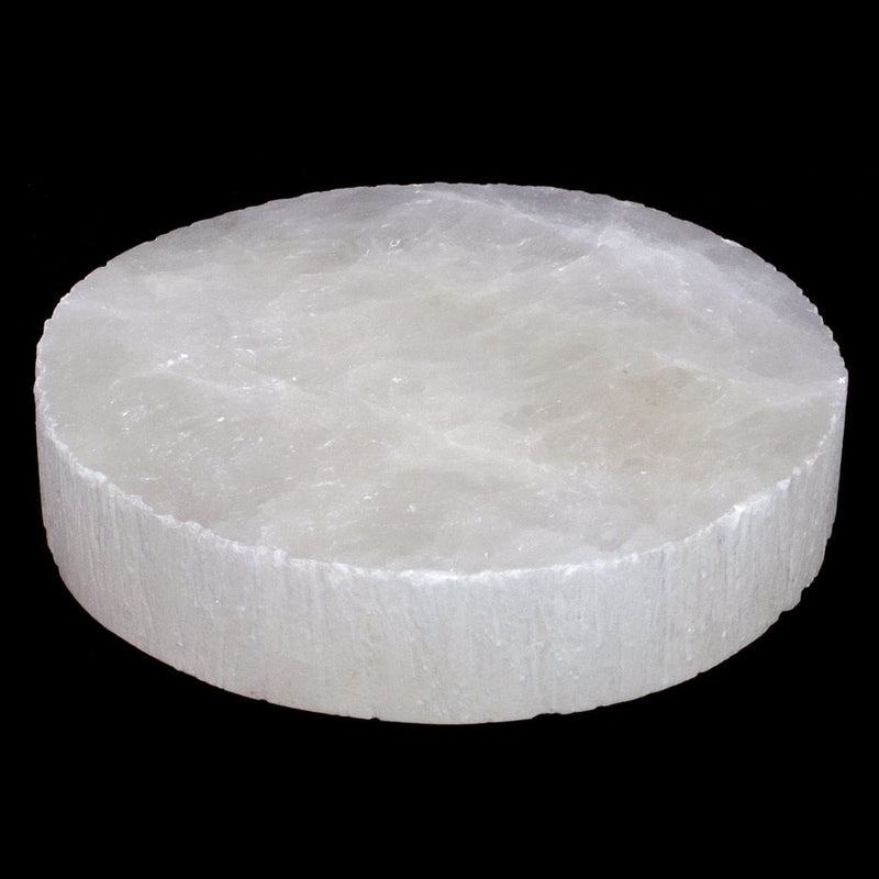 Brahmatells 3-Inch Selenite Charging Plate with Sri Yantra