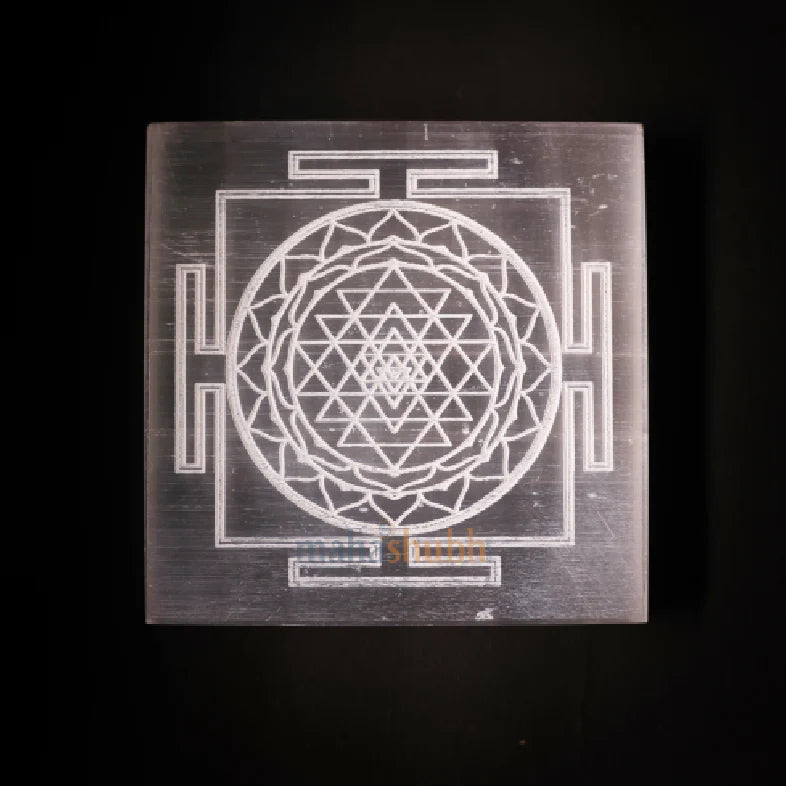 Brahmatells Selenite Shree Yantra Charging Plate.