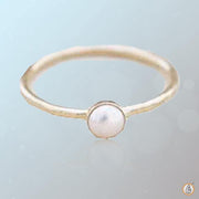 Serene Pearl Cream Ring - Lunar Grace | Brahmatells - BrahmatellsStore