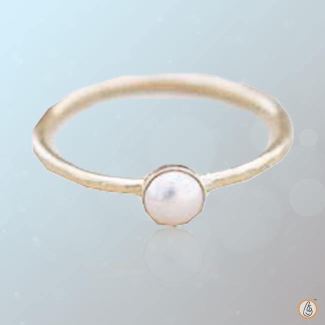 Serene Pearl Cream Ring - Lunar Grace | Brahmatells - BrahmatellsStore