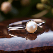 Serene Pearl Cream Ring - Lunar Grace | Brahmatells - BrahmatellsStore