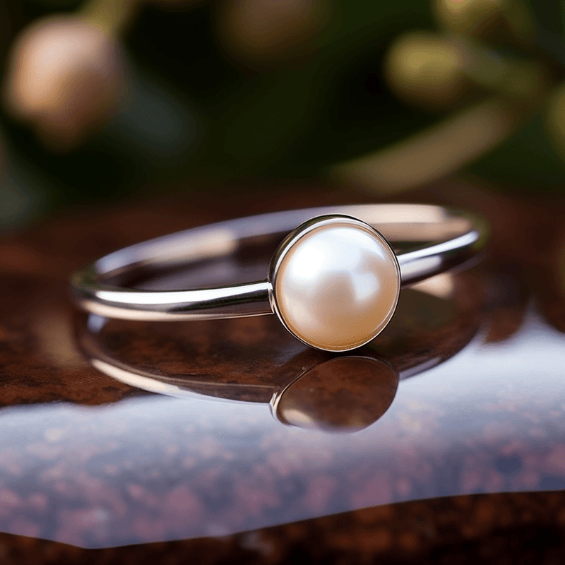 Serene Pearl Cream Ring - Lunar Grace | Brahmatells - BrahmatellsStore