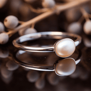 Serene Pearl Cream Ring - Lunar Grace | Brahmatells - BrahmatellsStore