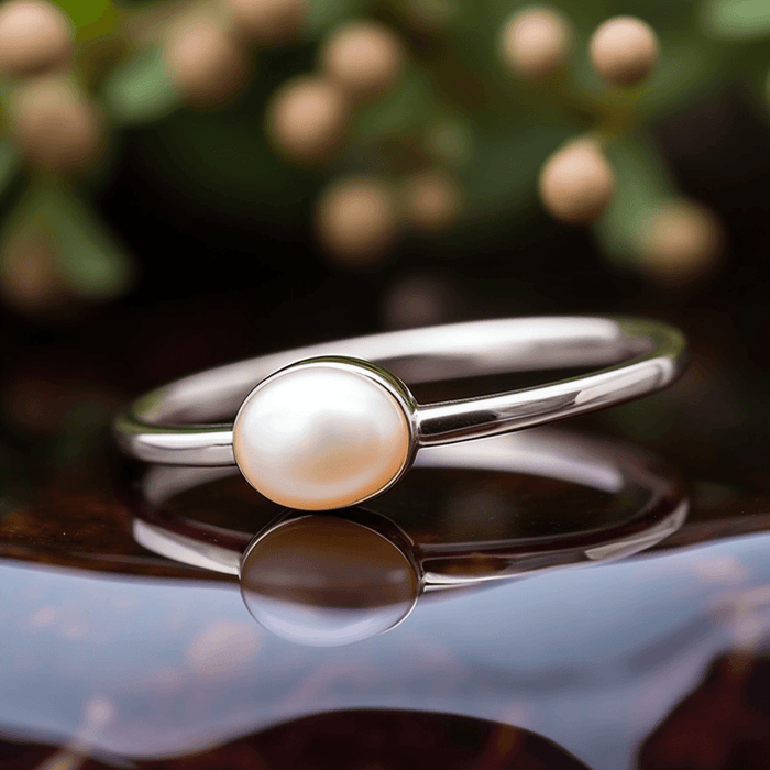 Serene Pearl Cream Ring - Lunar Grace | Brahmatells - BrahmatellsStore