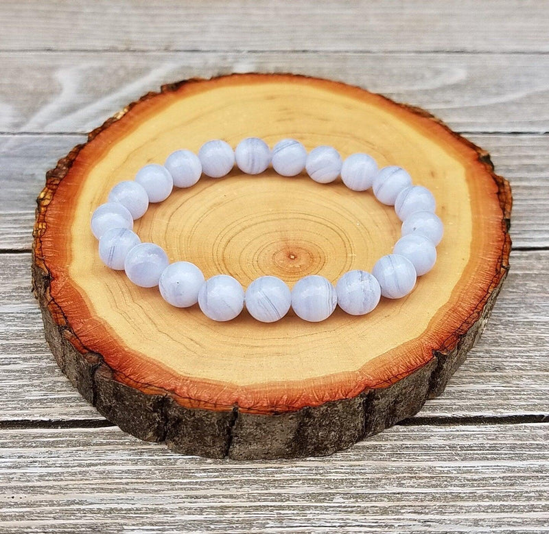 Serenity Blue Lace Agate Bracelet | Brahmatells - BrahmatellsStore