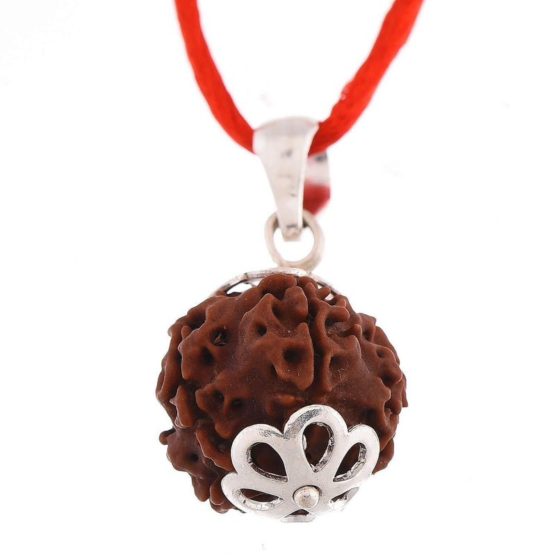 Seven Mukhi Rudraksha Silver Pendant - Unlock Prosperity & Health | Brahmatells - BrahmatellsStore