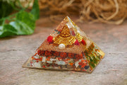 Shree Shri Yantra Pyramid for Wealth and Prosperity, Healing Removing Negativity Positive Energy Vaastu and Feng Shui Stone - BrahmatellsStore