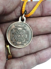 Shri Baglamukhi Yantra Locket | Pendant In Pure Copper (Oxidized Finish) (6 Grams Approx) - BrahmatellsStore