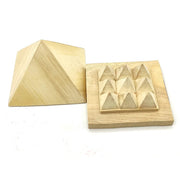 Shriparni Sriparni Wooden Pyramid 3" with Base Vastu Pyramid Plate for Home & Office Temple (Multiple Vastu Uses) - BrahmatellsStore
