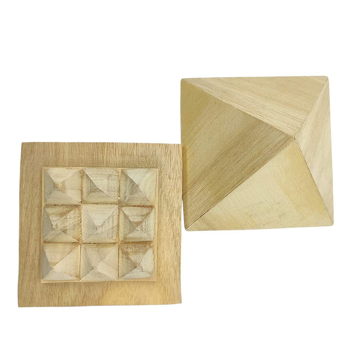 Shriparni Sriparni Wooden Pyramid 3" with Base Vastu Pyramid Plate for Home & Office Temple (Multiple Vastu Uses) - BrahmatellsStore