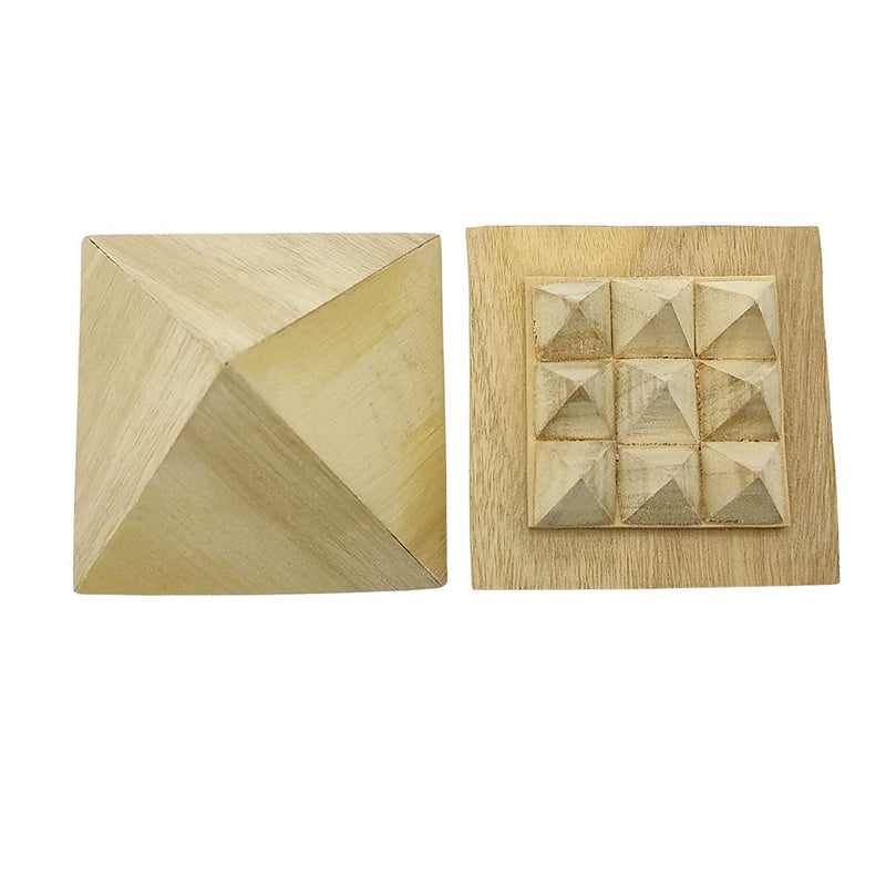 Shriparni Sriparni Wooden Pyramid 3" with Base Vastu Pyramid Plate for Home & Office Temple (Multiple Vastu Uses) - BrahmatellsStore